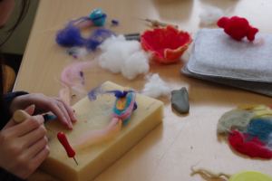 verschiedenfarbige Filzstücke