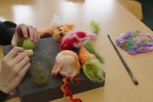 verschiedenfarbige Filzstücke